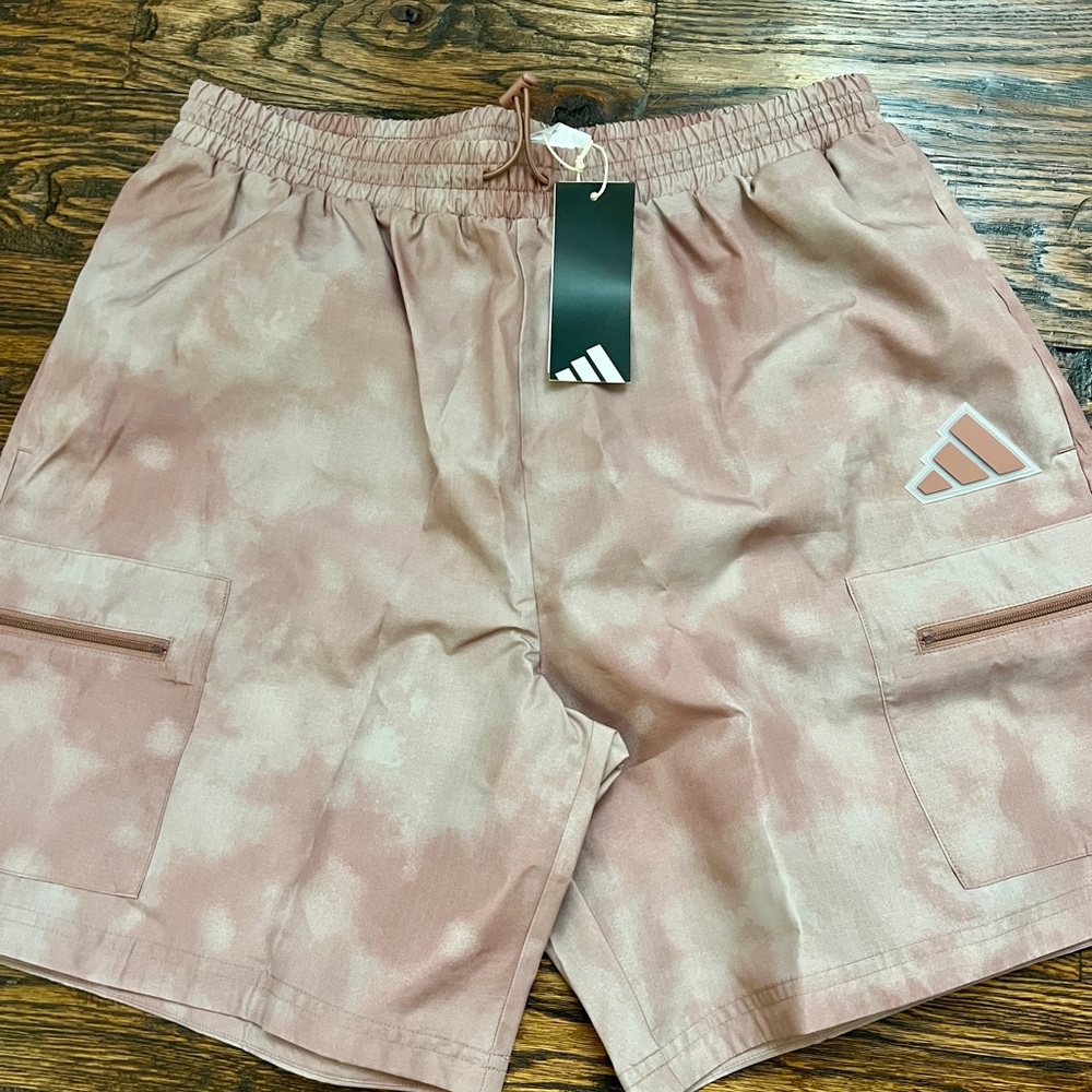 Adidas Men's Athletic Shorts in Pink Tie-Dye